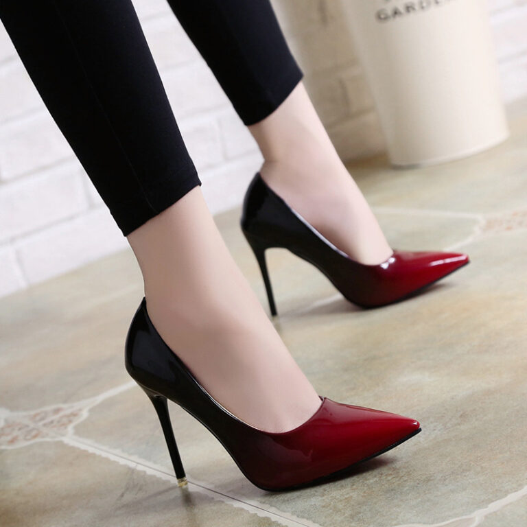 High heels stiletto single shoes gradient color - Image 4