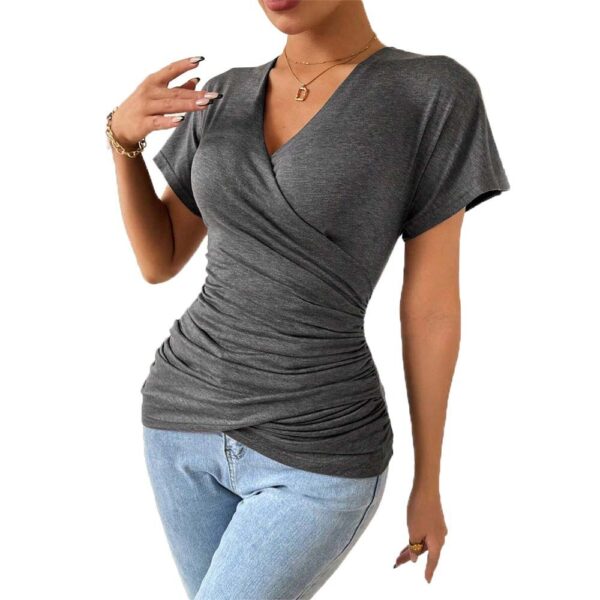 Women's Pleated Cinched Slimming Pullover - Image 4