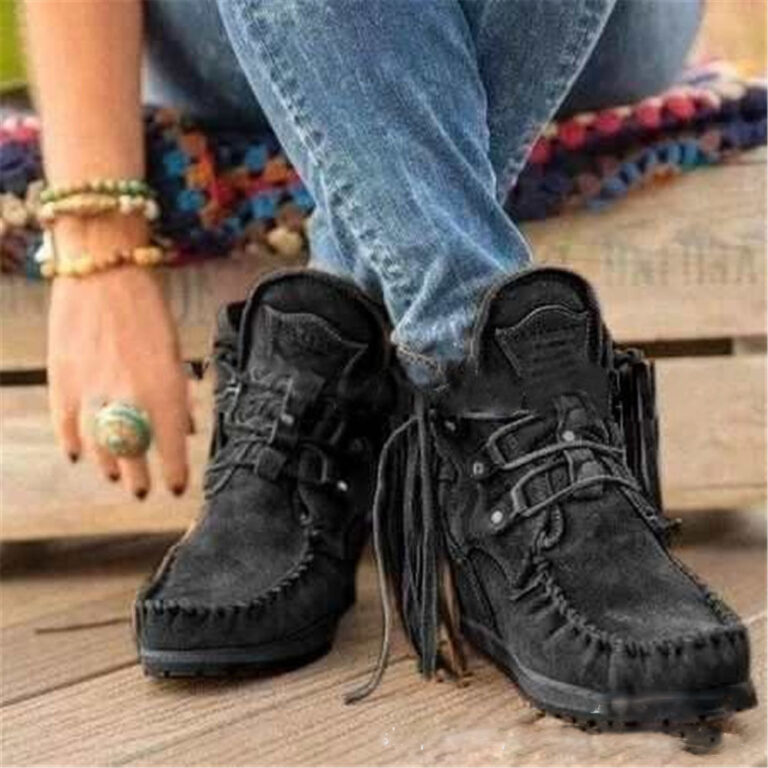 Fashion Simple Ladies Fringed Short Boots