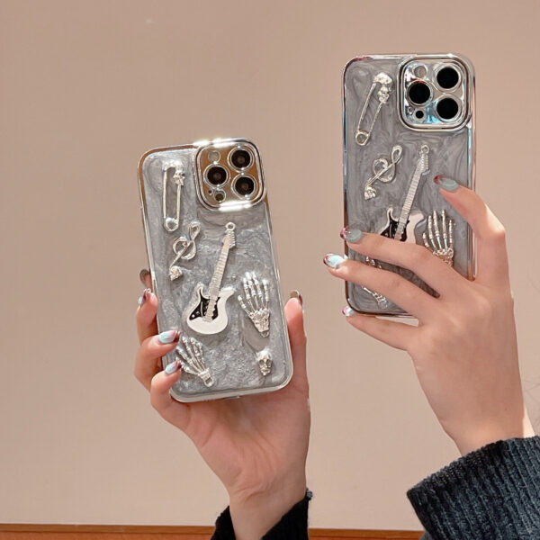 Cement Gray Metal Guitar Electroplating Protective Cover Phone Case - Image 9