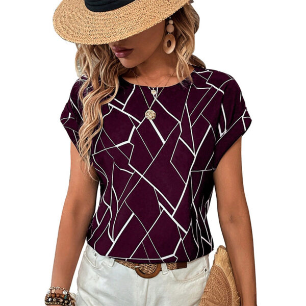 Short Sleeve Women's Printed Wear Fashion Round Neck - Image 10