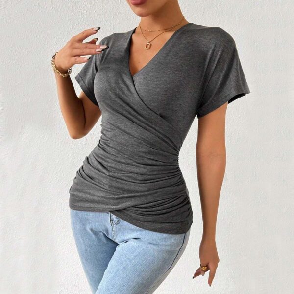 Women's Pleated Cinched Slimming Pullover - Image 2