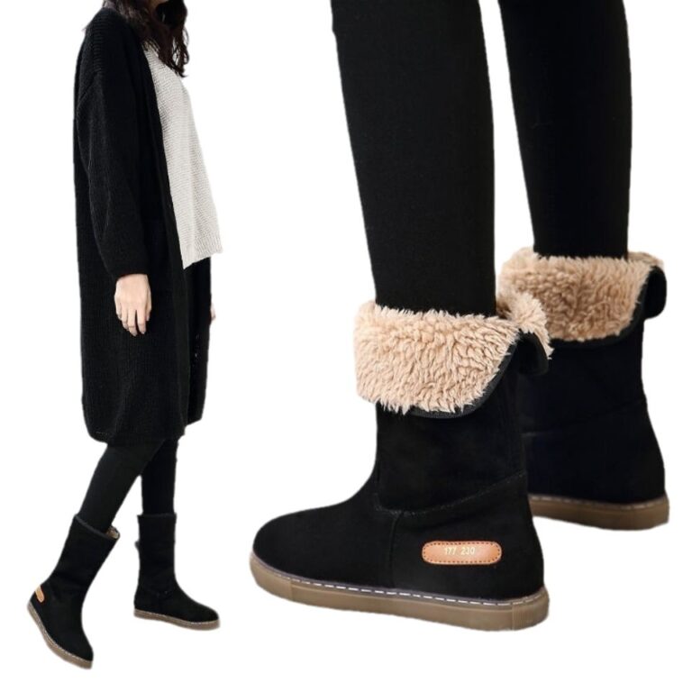 Women's Non-slip Platform Cotton-padded Boots Flat Winter - Image 4