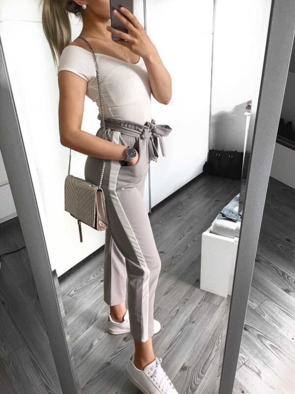 Color matching casual pocket bow pants - Image 6