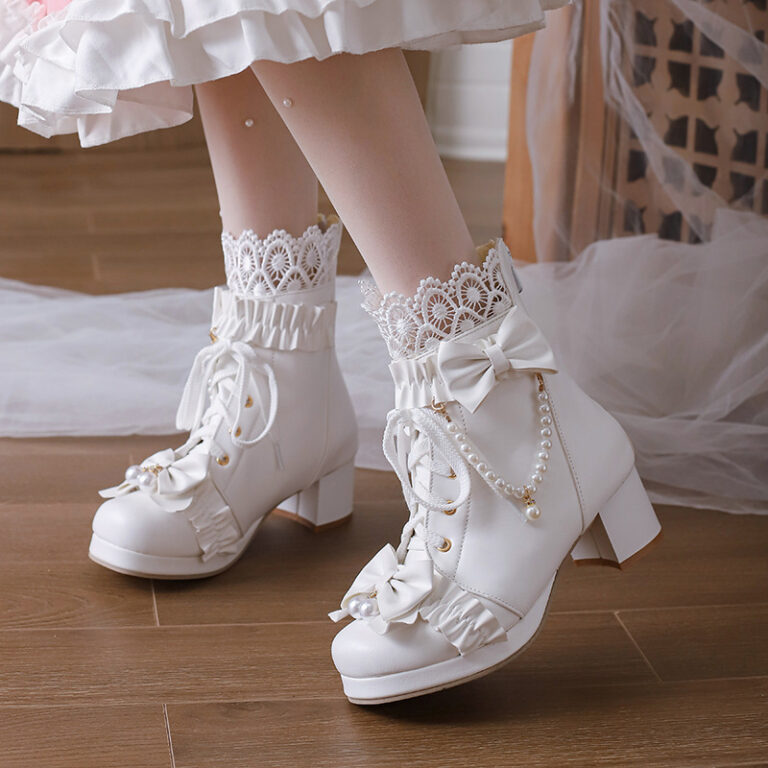 Sweet Bow Beaded Women's Boots - Image 2