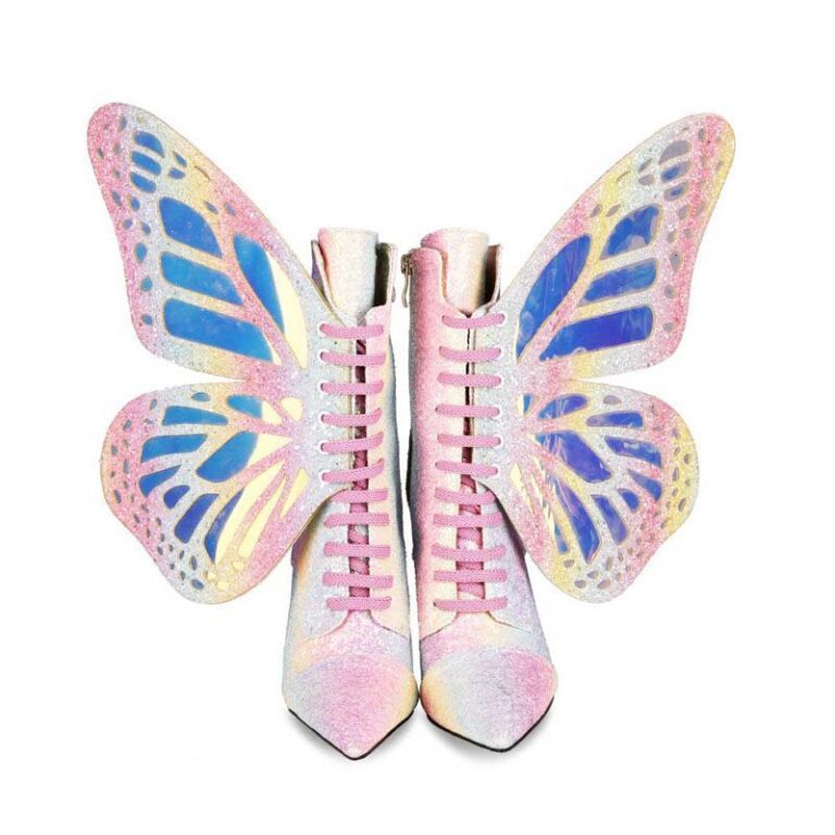 Pointed Toe Lace Butterfly Wings Color-changing Stiletto Multi-wear Trendy Boots - Image 4