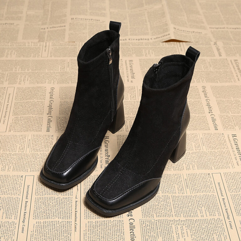 Fat Feet British Style Chunky Heel Booties - Image 3