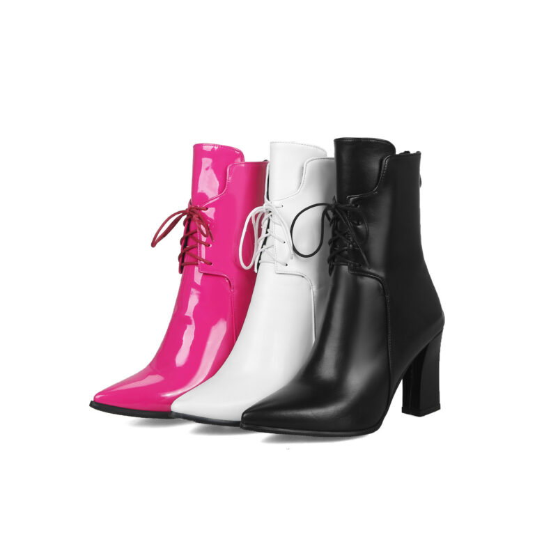 Thick High Heel Pointed Toe Women's Boots - Image 3