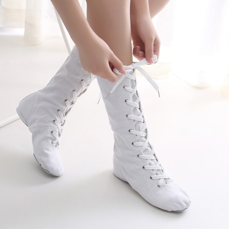 High Top Lengthened Adult Canvas Jazz Boots Soft Sole - Image 3