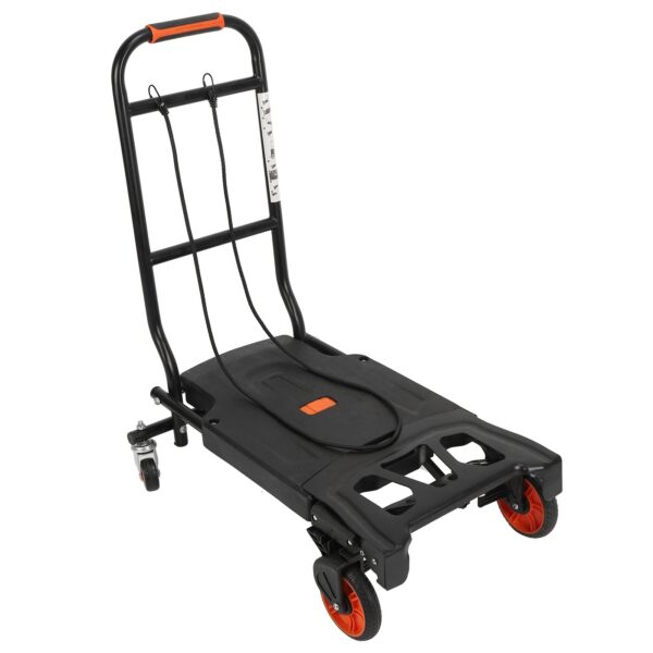 Portable Flat Bed Trailer Multifunction Foldable Hand Truck with 2 Straps for Home Use - Image 7