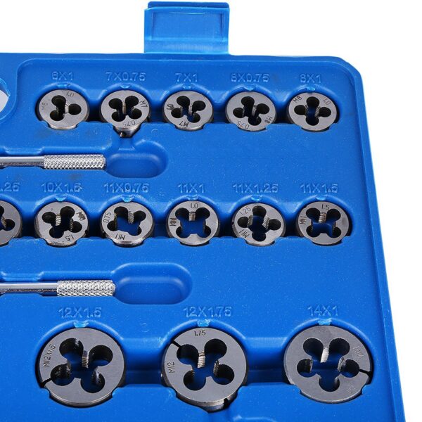 110pcs/set M2‑M18 Screw Nut Thread Taps Dies With Wrench Handle Heavy Duty Hand Tool Kit - Image 5