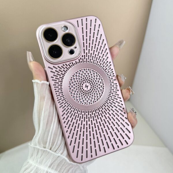 Phone Case Breathable Heat Dissipation Network Shell Magnetic Charging Skin Feeling Protective Cover - Image 7