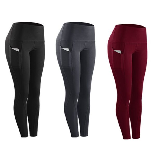 Women Compression Skinny Fitness Leggings Women Stretch Sportswear Casual Leggings Pants with Pocket - Image 4