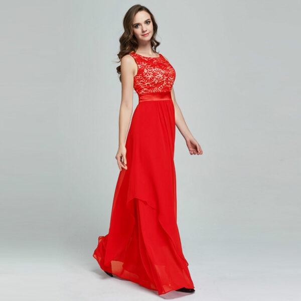 Lace spliced chiffon dress - Image 3