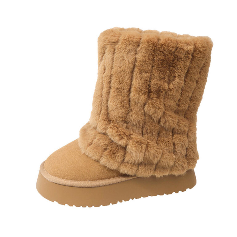 Winter Niche Snow Boots Sleeve Thick Bottom Increased Female Fleece-lined Thickened Short Warm - Image 2