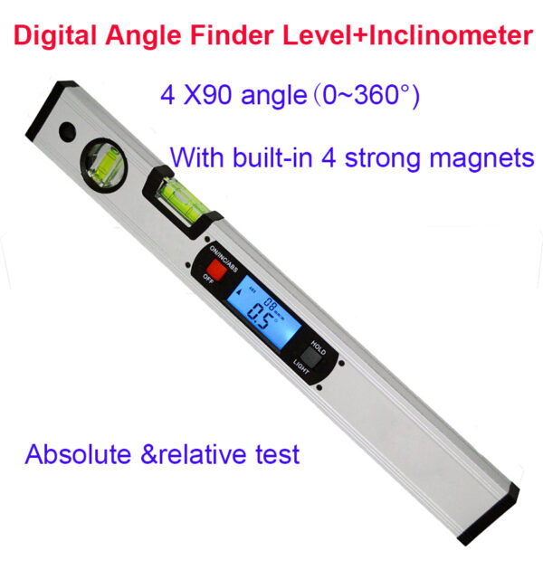 Magnetic angle meter, angle ruler, digital display level ruler, electronic level ruler, digital slope meter, 400MM angle ruler water. - Image 9