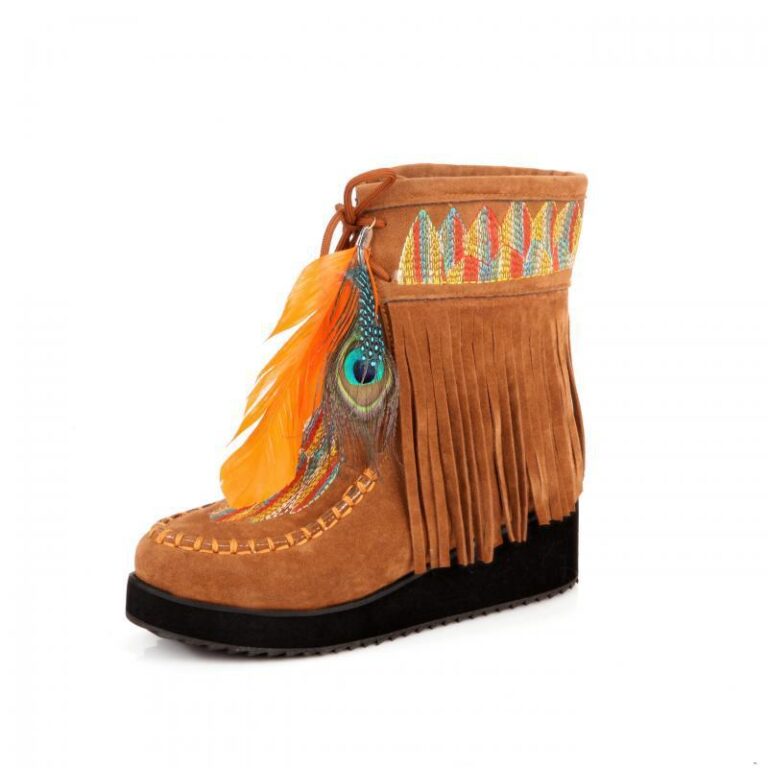 National Style Women Short Boots With Soles - Image 5