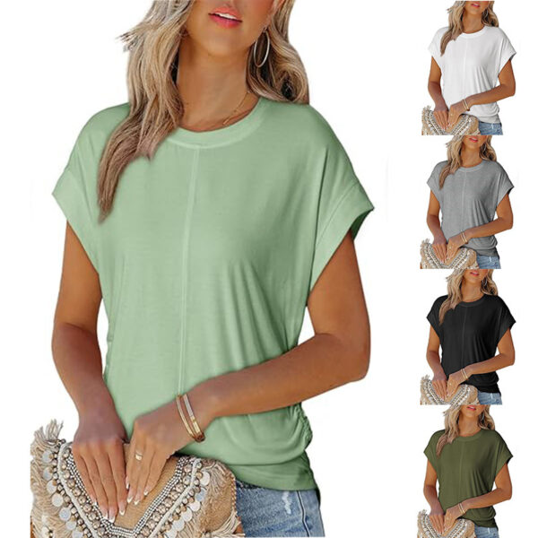 Women's Round Neck Short Sleeve Raglan Sleeve