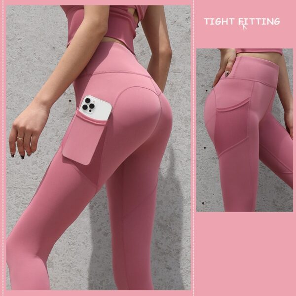 Gym Sport Seamless Leggings With Pockets Push Up High Waist Pants Women Fitness Running Yoga Pants Gym Sport Seamless Leggings - Image 10