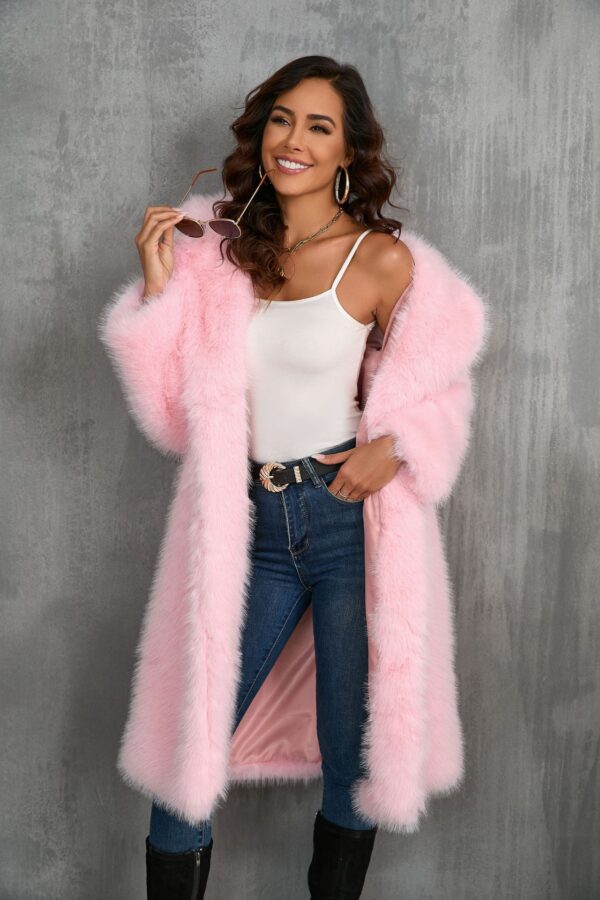 Thickened Long Section Suit Collar Mid-length Plush Fur Coat - Image 4