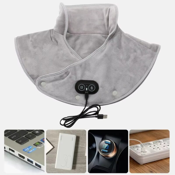 Electric Heating Shoulder Neck Pad Soft Comfortable Thermal Compress Cervical Shawl USB Heated Back Warm Wrap Tool Relief - Image 3