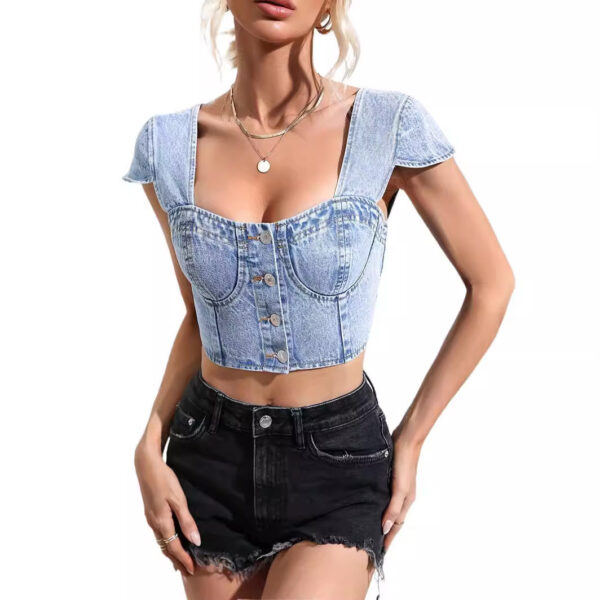 Women's Slim Fit Denim Small Top - Image 5