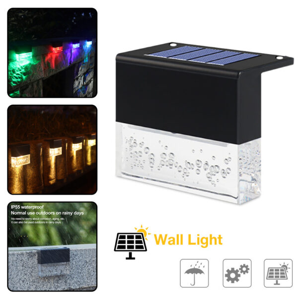 Waterproof New RGB LED Solar Light Step Fence Light - Image 7