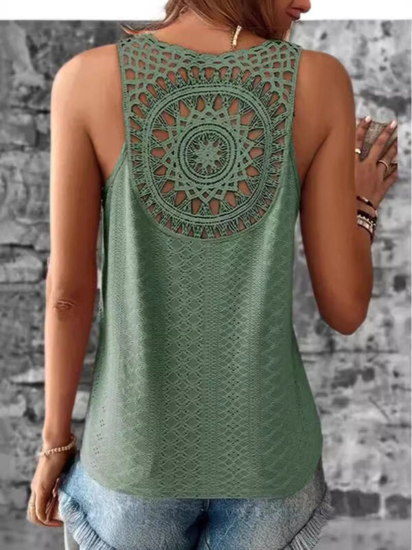 Women's Back Hollow Lace T-shirt - Image 7