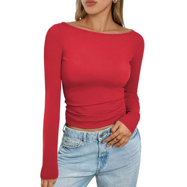 Undershirt Shoulder Slimming Boat-neck Top - Image 7