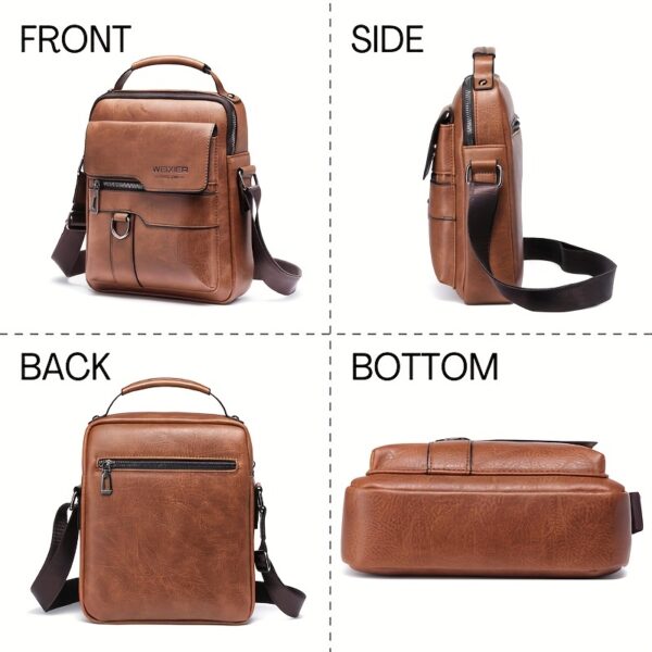 Men's New Shoulder Bag, Crossbody Bag For Men Messenger Bag Handbag, PU Leather Purse Messenger Crossbody Bags Casual New Product With Card Bag, PU Material With Card Holder Wallet - Image 7