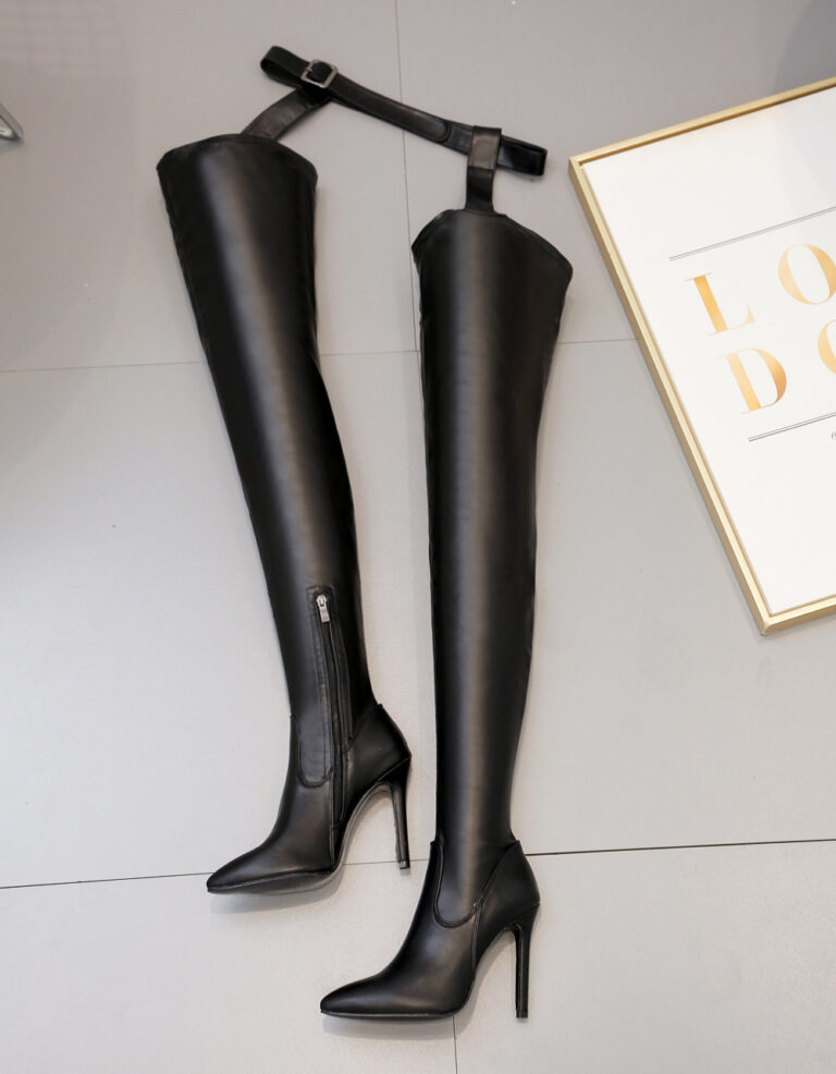 Stiletto Heel Pointed Toe Over-the-knee Pants Boots - Image 7