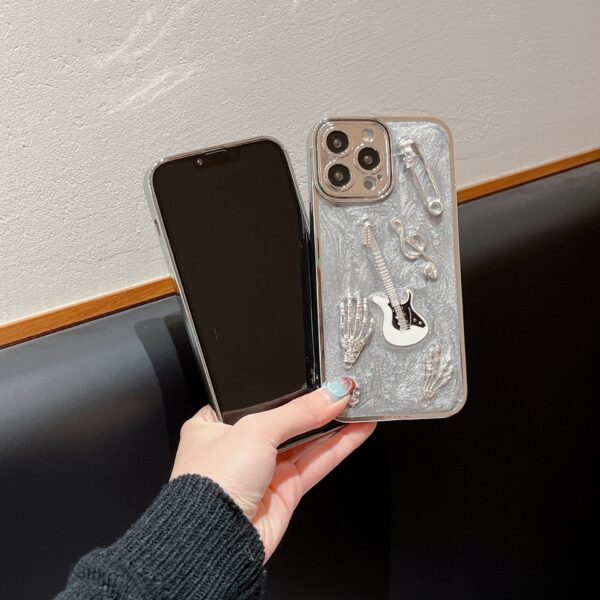 Cement Gray Metal Guitar Electroplating Protective Cover Phone Case - Image 7