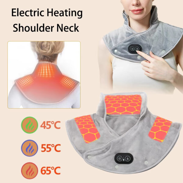 Electric Heating Shoulder Neck Pad Soft Comfortable Thermal Compress Cervical Shawl USB Heated Back Warm Wrap Tool Relief