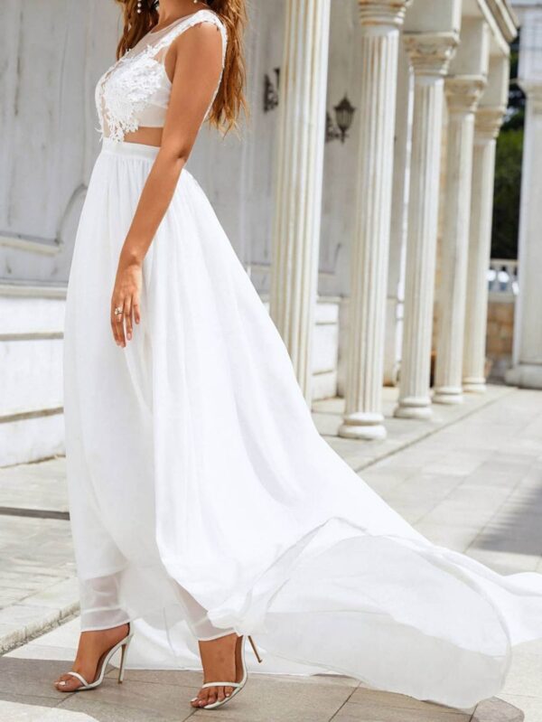 Chiffon Lace Trailing Wedding Large Swing Dress - Image 2