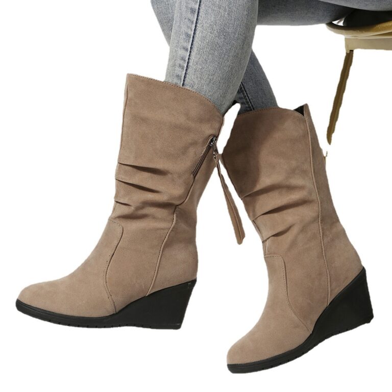 Large Size Low Heel Round Toe Women's Martin Boots - Image 4