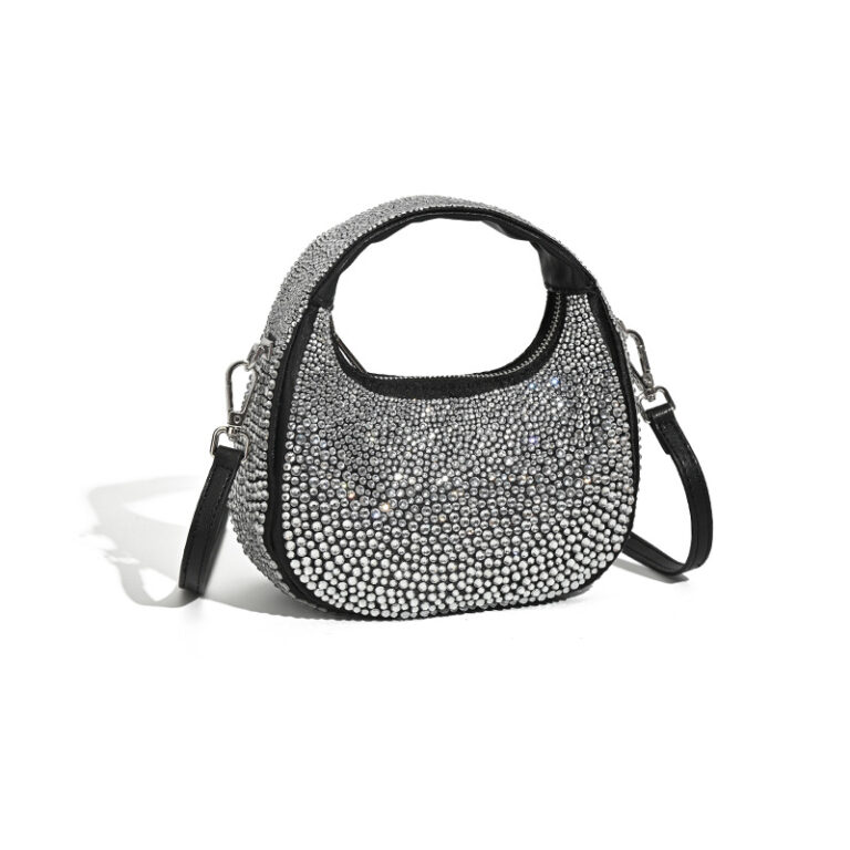 New Portable High-grade Crescent Moon Fashion Diamond Bag Acrylic Women's Bag - Image 3