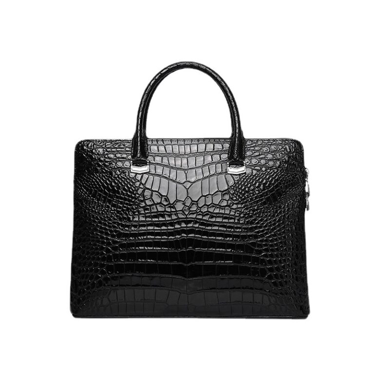 Men's Casual Crocodile Belly Pattern Briefcase - Image 4