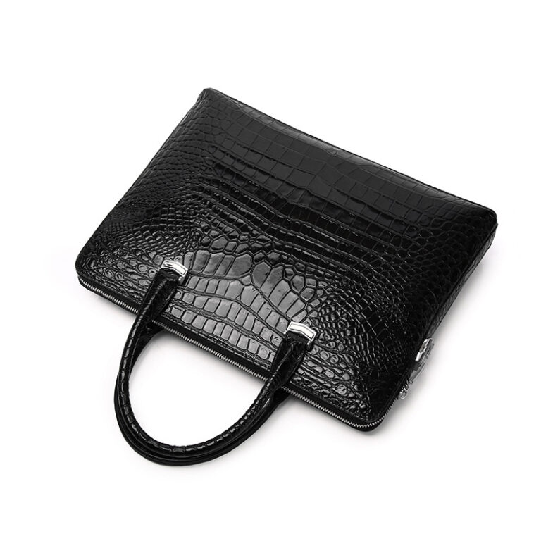 Men's Casual Crocodile Belly Pattern Briefcase - Image 3