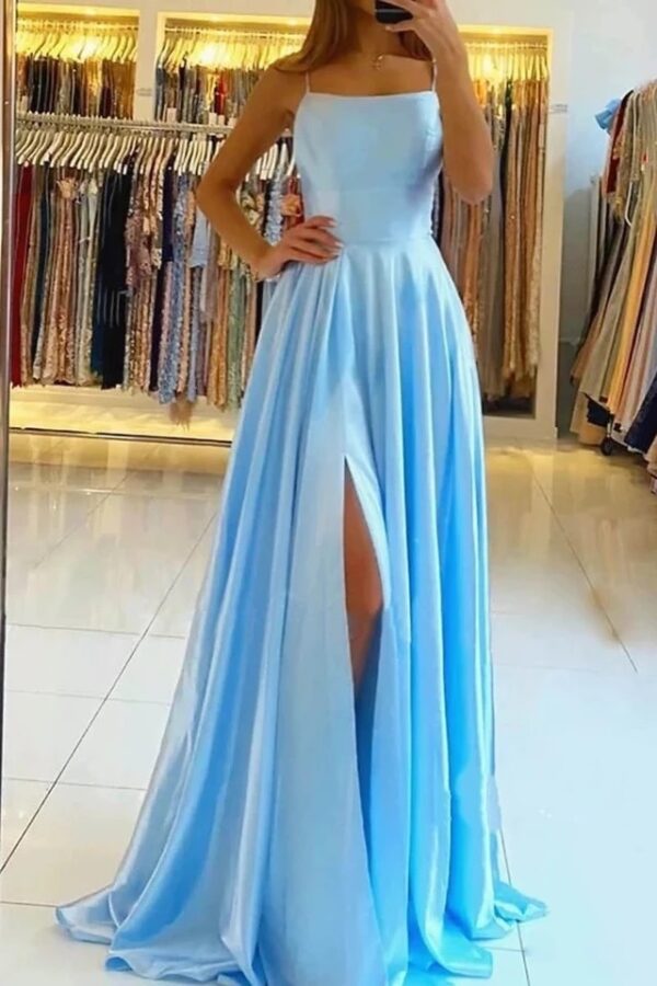 Evening Dress Prom Robe Formal Simple Split - Image 3