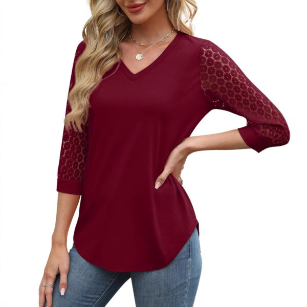 Hollow-out Lace Tops Casual Loose - Image 7