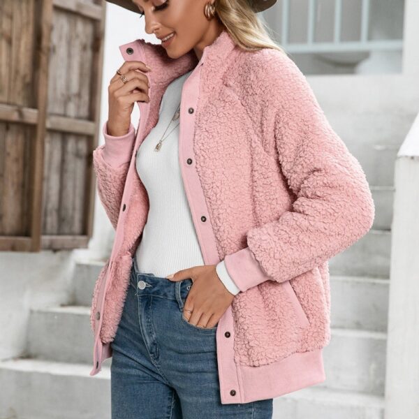 Lamb Plush Cardigan Jacket Double-sided Plush Jacket Coat Top - Image 6