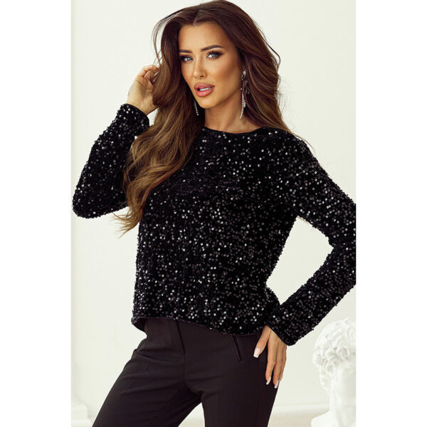 Design Sequin Slim Fit Slimming Sweatshirt Women - Image 7