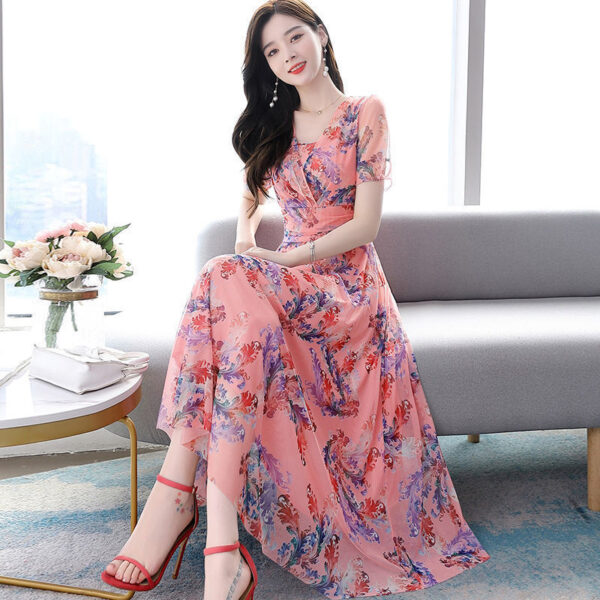 Long Slimming Chiffon Dress - Image 3