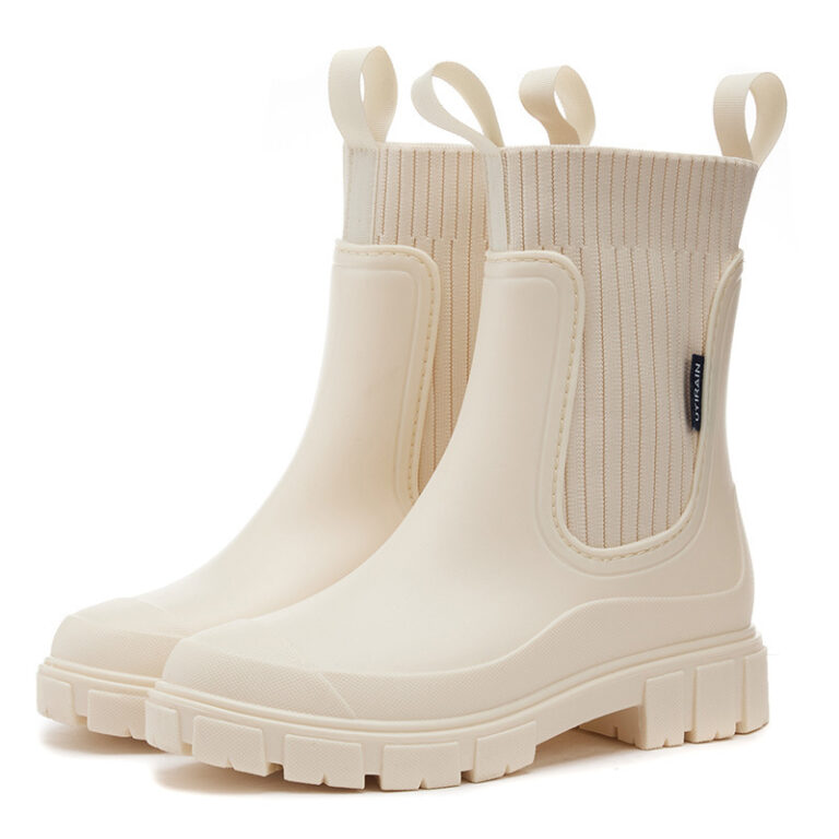 Wear-resistant Height Increasing Waterproof Non-slip Outdoor Wearable Elastic Band Women's Rain Boots - Image 3