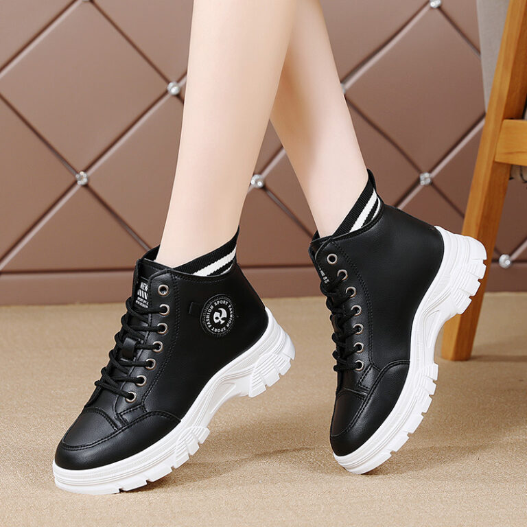 Fall High Top Sneakers White Internet Celebrity Student Casual Shoes - Image 2