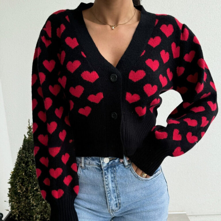 Loose Casual Love Sweater Cardigan - Image 5