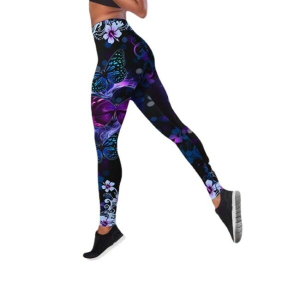 Autumn Butterfly High Waist Yoga Pants Plus Size - Image 8