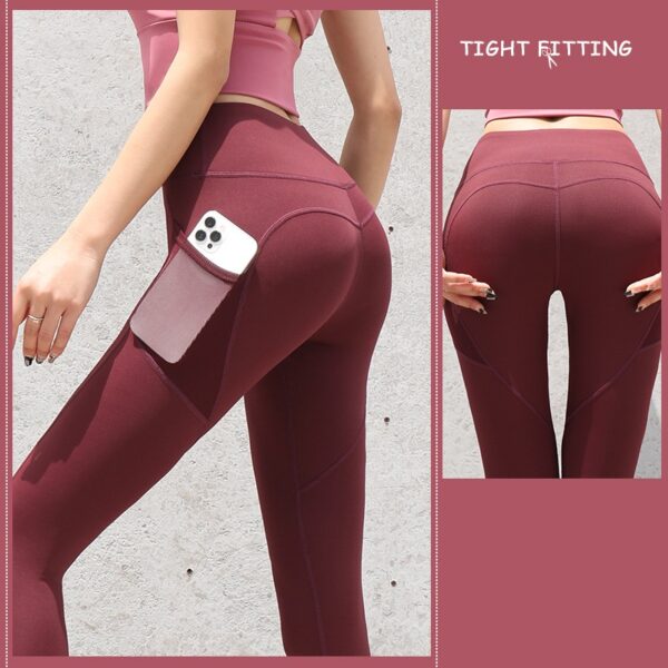 Gym Sport Seamless Leggings With Pockets Push Up High Waist Pants Women Fitness Running Yoga Pants Gym Sport Seamless Leggings - Image 3