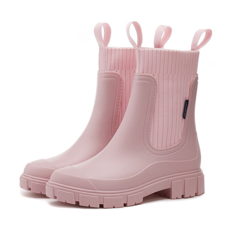 Wear-resistant Height Increasing Waterproof Non-slip Outdoor Wearable Elastic Band Women's Rain Boots - Image 7