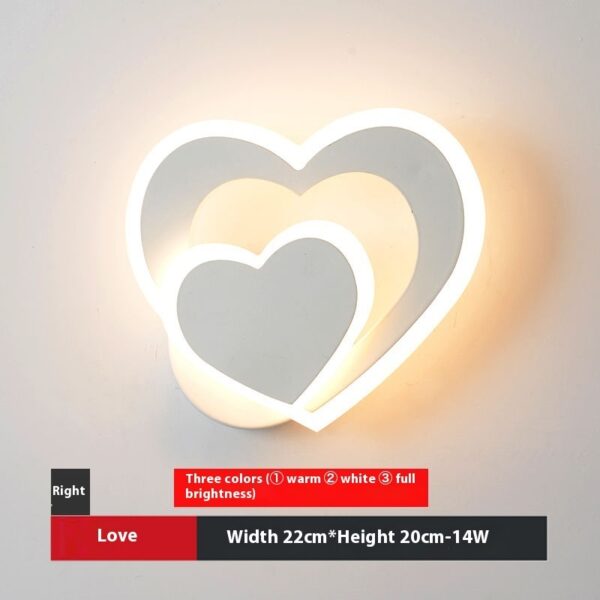 LED Heart-shaped Creative Bedroom Living Room Road Background Wall Bedside Lamp - Image 7